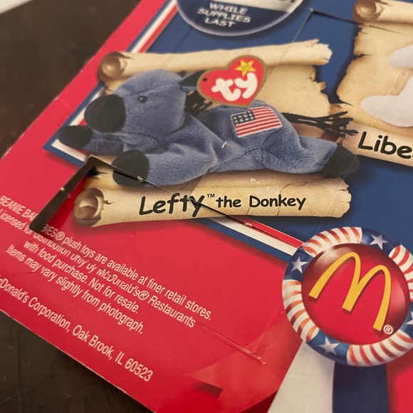 Ty Beanie Baby Lefty the Donkey McDonalds 1996 New in box - Picture 10 of 10
